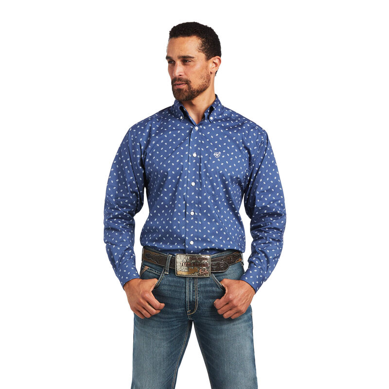 Ariat Hemden Herren - Brycen Stretch Classic Fit Blau ( BUHKT-0524 )